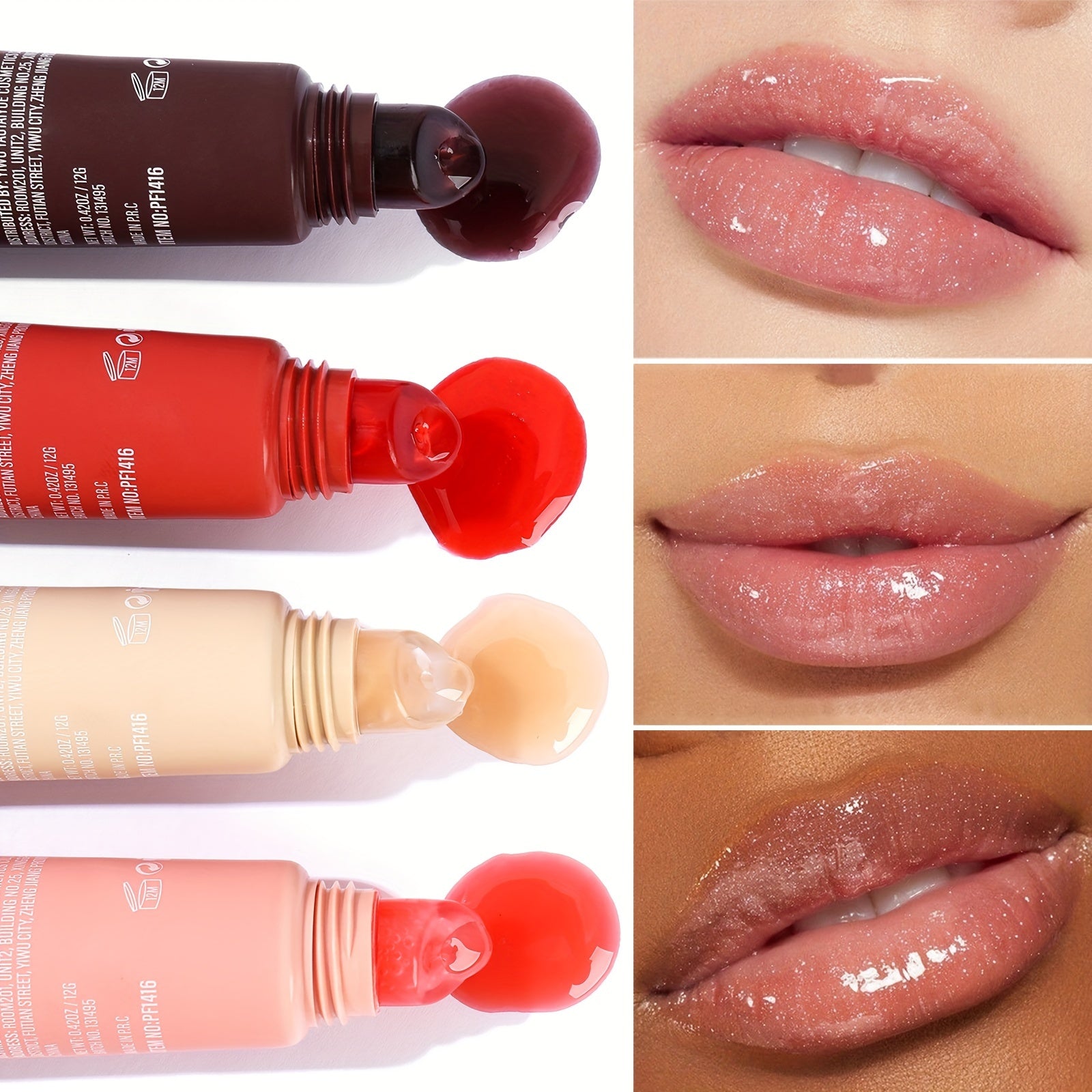 Hydrating Shimmer Lip Balm – Berry Tinted Lip Repair with Moisturizing Plant-Based Squalane, Glitter Finish, Anti-Dryness for All Skin Types